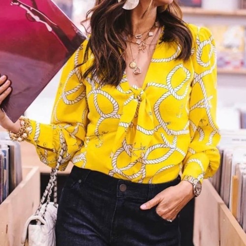 Cabi blusa giallo - giallo, nodo
